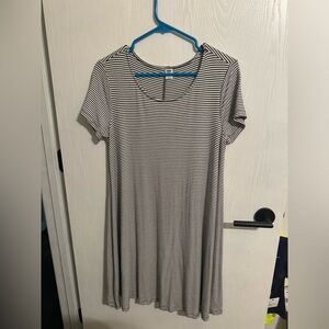 Black and white striped tshirt swing dress
